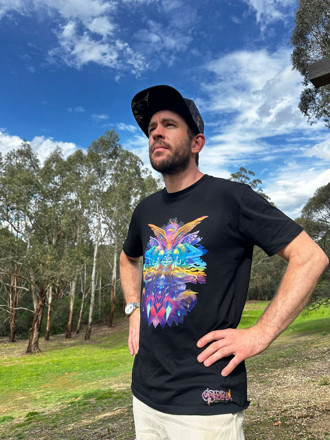 Golden Phoenix T-shirt by My Store featuring a vibrant phoenix design on the front, made from soft, comfortable fabric.