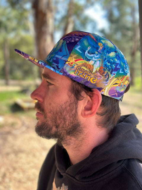Golden Phoenix Grassroots California cap by My Store, navy blue with embroidered golden phoenix logo, shown from the left side.